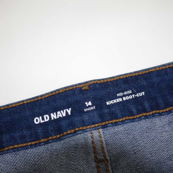 Old Navy Women's Kicker Boot Cut Jeans Size 14 Short NWT Blue Mid Rise Stretch - Picture 3 of 8